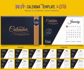 2016 New year desk calendar vector material 23