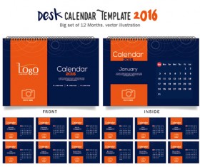 2016 New year desk calendar vector material 24