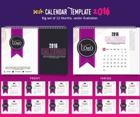 2016 New year desk calendar vector material 25