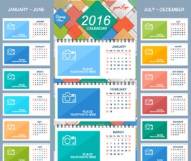 2016 New year desk calendar vector material 26