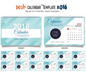 2016 New year desk calendar vector material 28