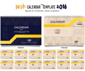 2016 New year desk calendar vector material 29