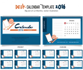 2016 New year desk calendar vector material 30