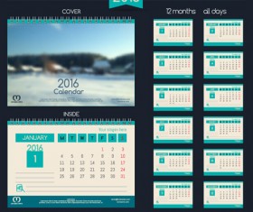 2016 New year desk calendar vector material 31