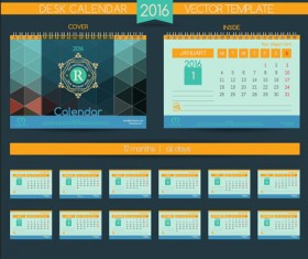 2016 New year desk calendar vector material 38
