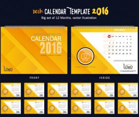 2016 New year desk calendar vector material 43