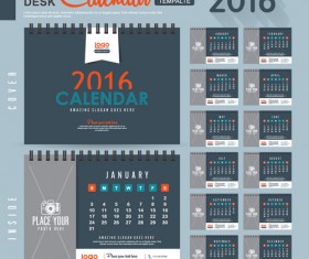 2016 New year desk calendar vector material 49