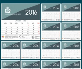 2016 New year desk calendar vector material 52