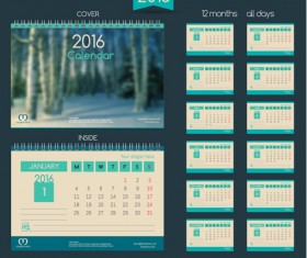 2016 New year desk calendar vector material 53