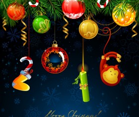 2016 christmas baubles ornaments vector background