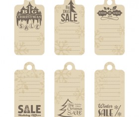 2016 christmas big sale tags vector set 01