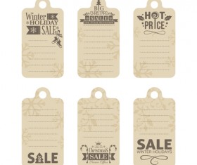 2016 christmas big sale tags vector set 03