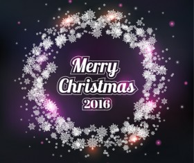 2016 christmas snow frame vector