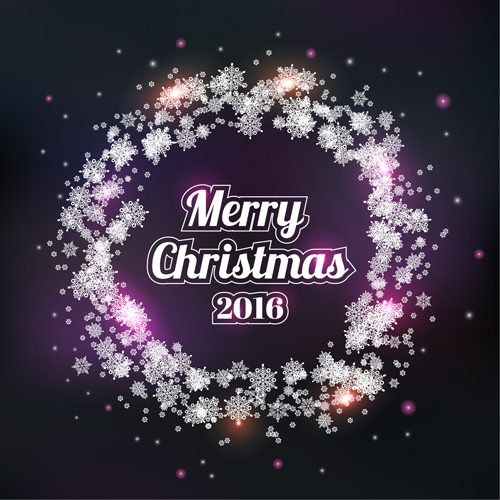 2016 christmas snow frame vector