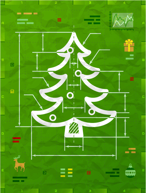2016 christmas tree infographics vector