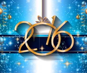 2016 new year background with colored christmas ball vector