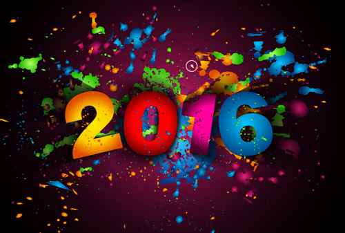 2016 new year creative background design vector 28