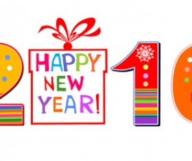 2016 new year design colored vector