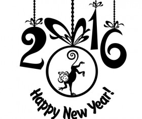 2016 the monkey new year design vector 08