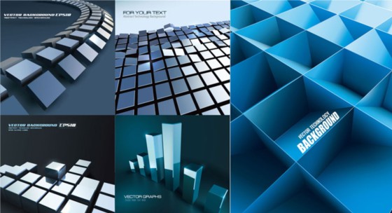 3D square background art vector