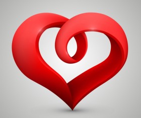 3d heart vector set 01