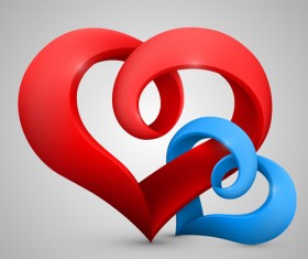 3d heart vector set 03