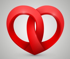 3d heart vector set 04