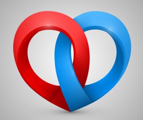 3d heart vector set 05