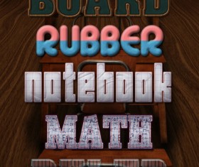 6 Kind font effects psd material