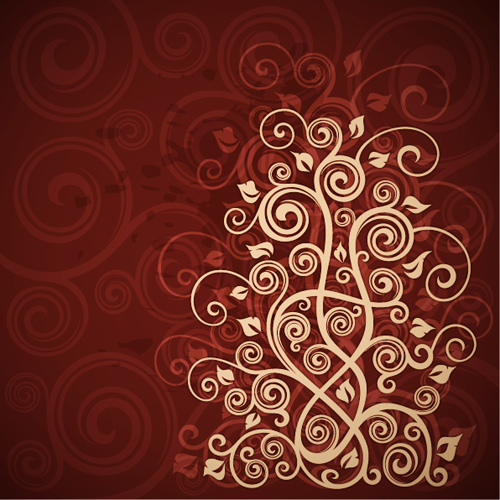 Abstract floral ornate background vector 01