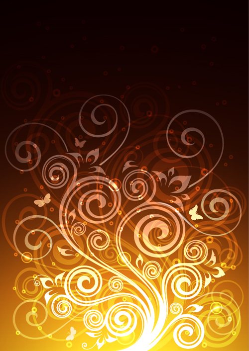 Abstract floral ornate background vector 06