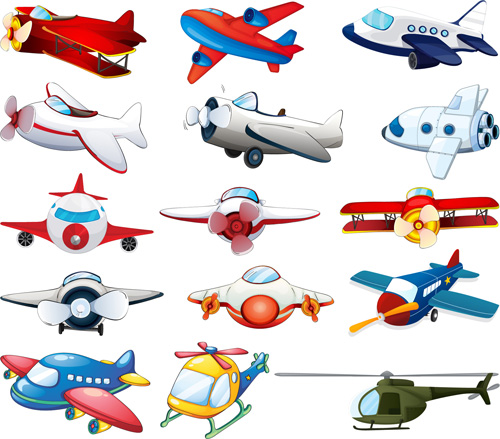 Aircraft cartoon vector material 02
