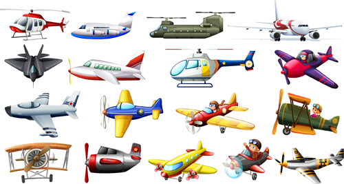 Aircraft cartoon vector material 03