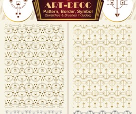 Art-deco symbol with pattern and borders vector 04