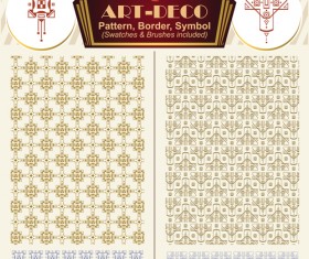 Art-deco symbol with pattern and borders vector 05