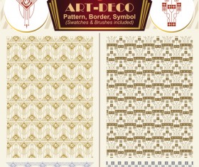 Art-deco symbol with pattern and borders vector 06