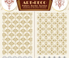 Art-deco symbol with pattern and borders vector 10