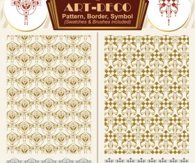 Art-deco symbol with pattern and borders vector 11