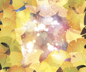 Autumn leaves with blurs vector background 02