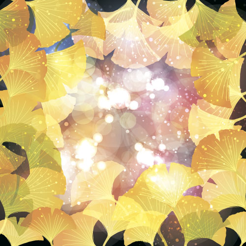 Autumn leaves with blurs vector background 02