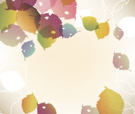 Autumn leaves with blurs vector background 04