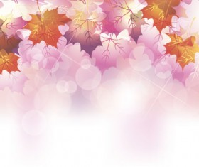 Autumn leaves with blurs vector background 05