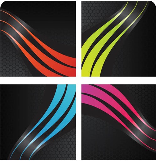 Dark backgrounds with colored Lines vector