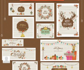 Banner with cards christmas kit vector 01