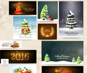 Banner with cards christmas kit vector 03
