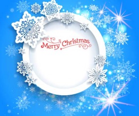 Beautiful christmas snowflake with blue background vector
