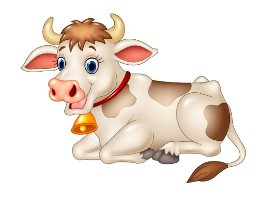 Beautiful cow cartoon vector free download