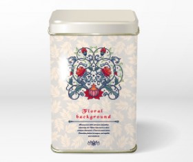 Beautiful floral pattern packaging design vector 01