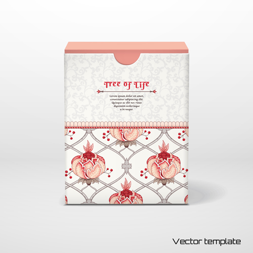 Beautiful floral pattern packaging design vector 02
