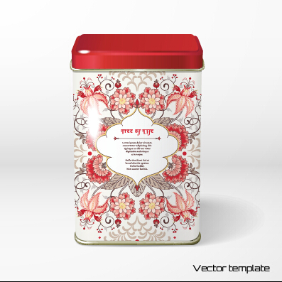 Beautiful floral pattern packaging design vector 03